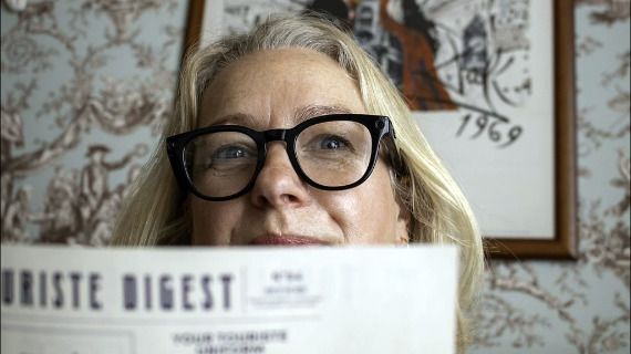 Writer Laura Hall wearing a pair of Ray-Ban Meta AI glasses
